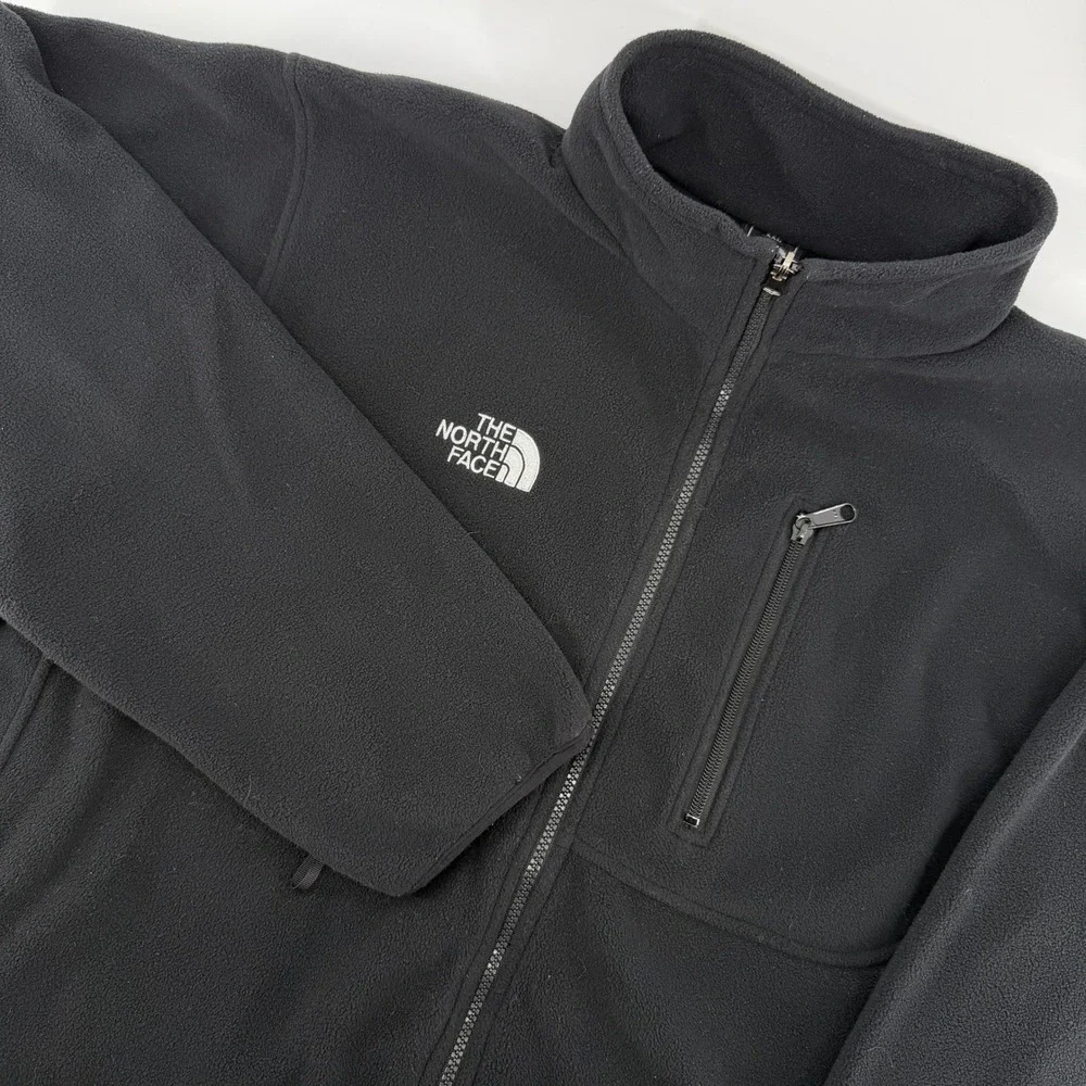 The North Face Fleece Jacket Mens XXL Black Full Zip GORE-TEX Raintex Mock Neck